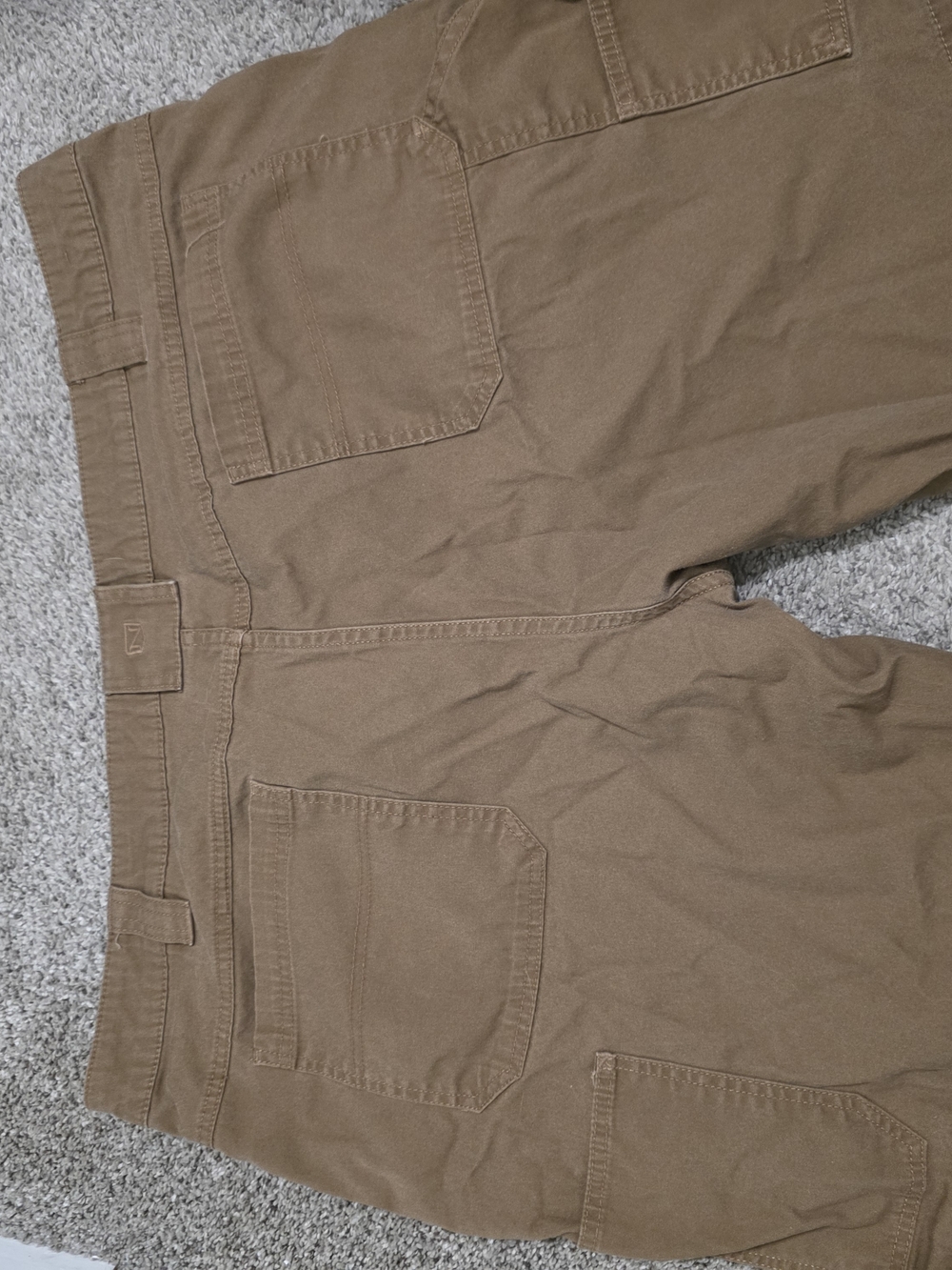 Men's Flat Front Brown Utility Shorts - Picture 2 of 3